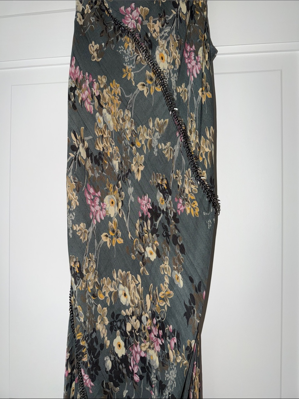 Haute Hippie Dark Green Floral Halter Maxi Dress - Picture 3 of 6